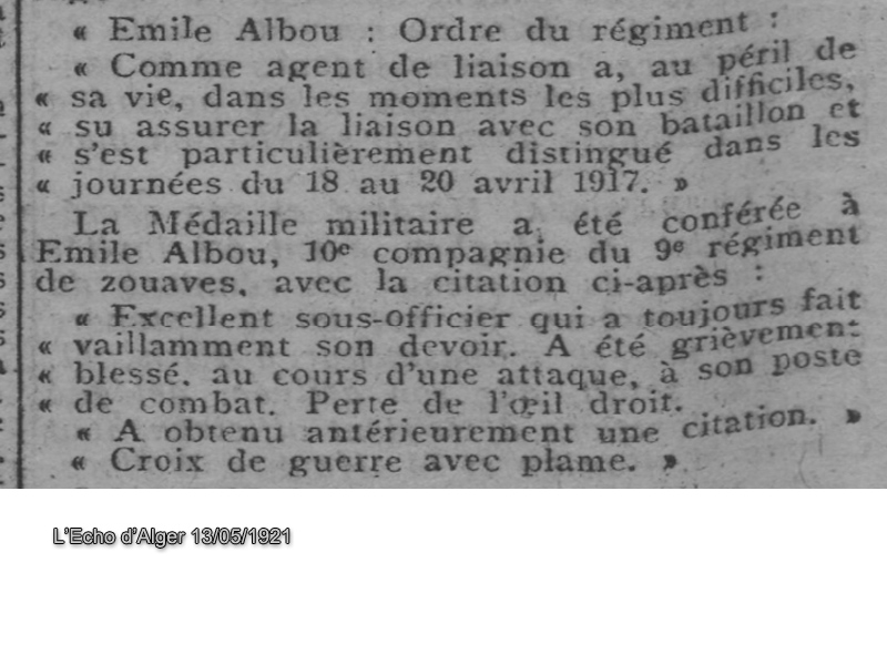 Grafsteen van ALBOU Ismaël Emile